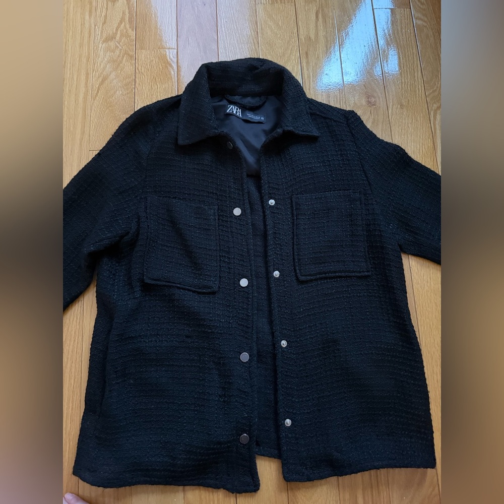 Zara Black Textured Jacket
